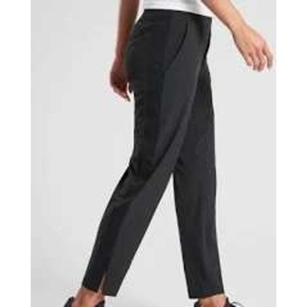 Athleta Brooklyn Ankle Pants Black High Rise Tapered Trouser Womens Size 16